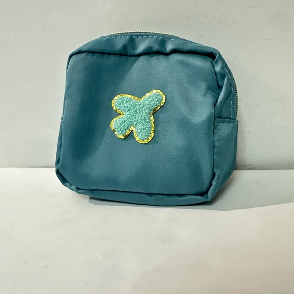 👜 Preppy Nylon Mini Makeup Bag - Blue 💙 - Picture 1 of 4